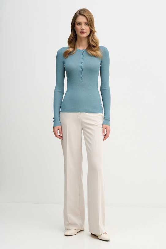 Sisley sweter 19EQM2024 turkusowy AW25