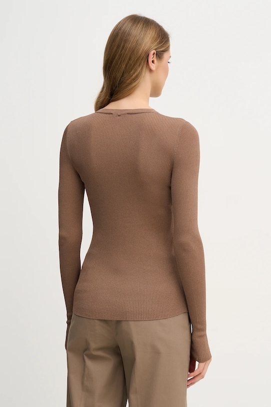 Odzież Sisley sweter 19EQM2024 brązowy