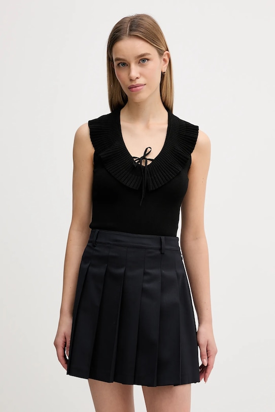 Sisley bluzka casual czarny 1H7PMH00K