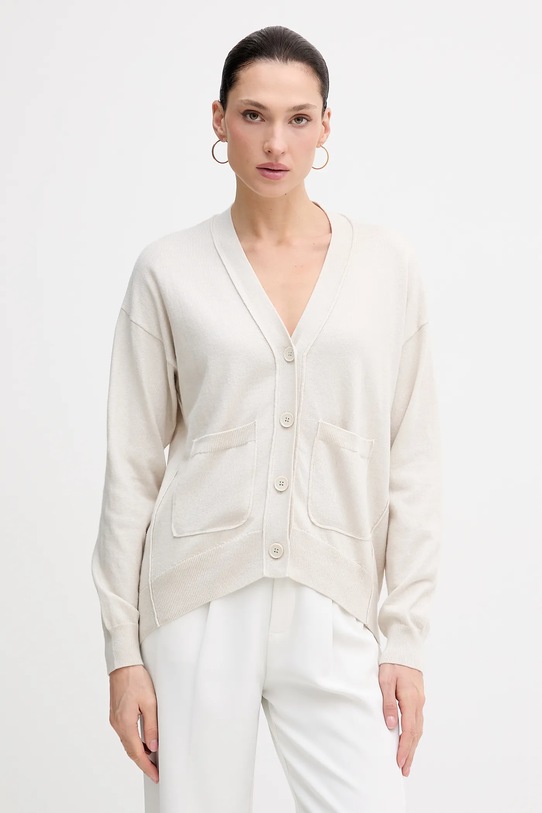 Sisley cardigan din amestec de lână subtiri bej 1KHTM602P