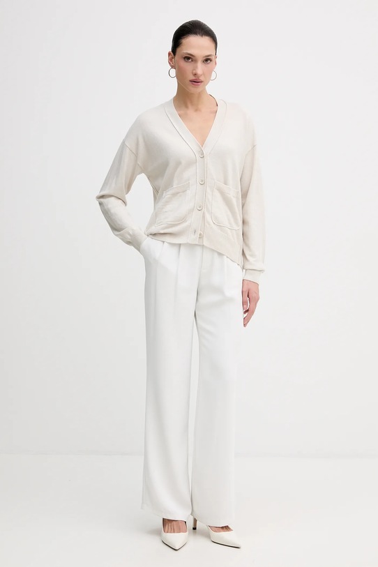 Sisley cardigan din amestec de lână 1KHTM602P bej AW25