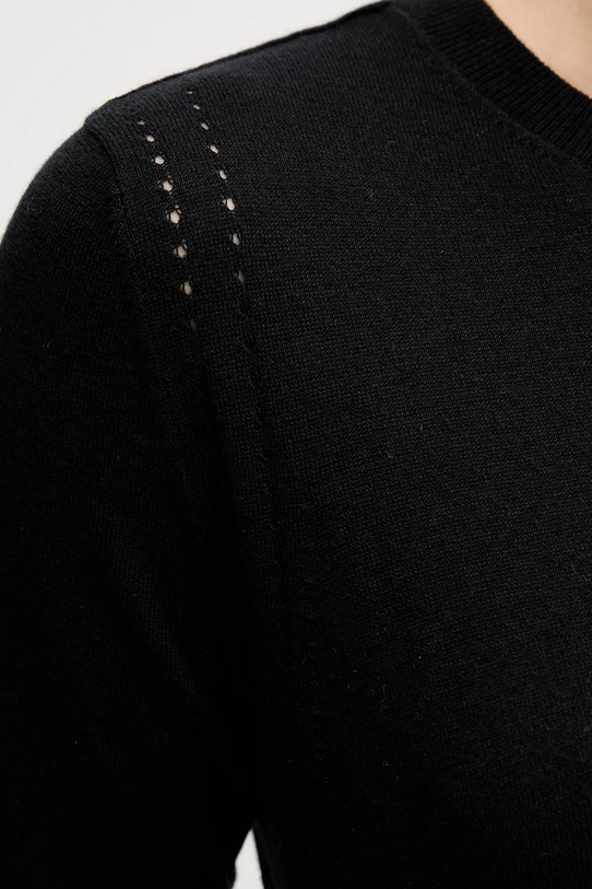 Sisley sweter z dodatkiem wełny 1SBXM106L czarny