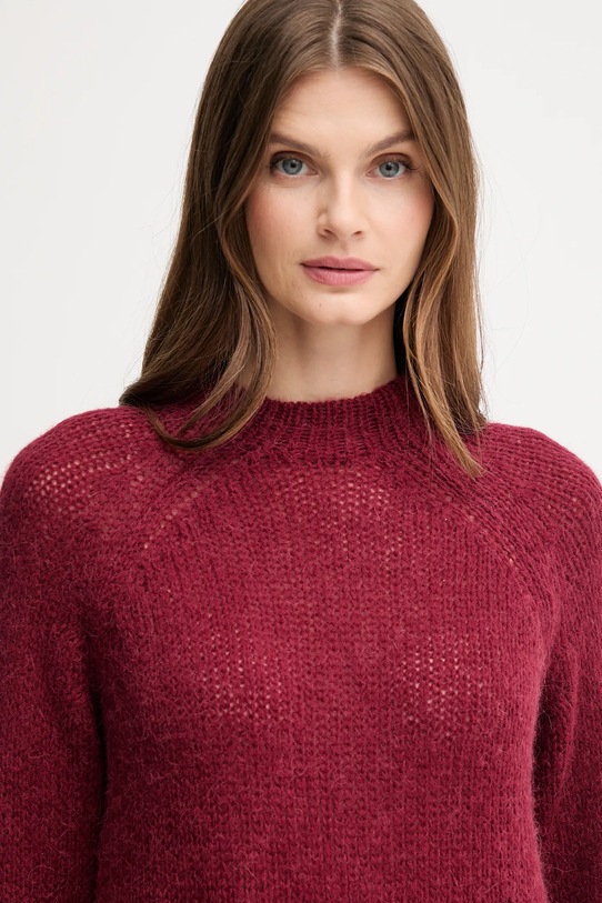 Joop! sweter z dodatkiem wełny bordowy 30048450