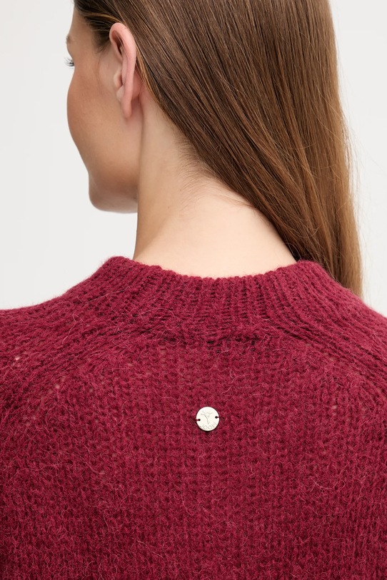 Joop! sweter z dodatkiem wełny 30048450 bordowy