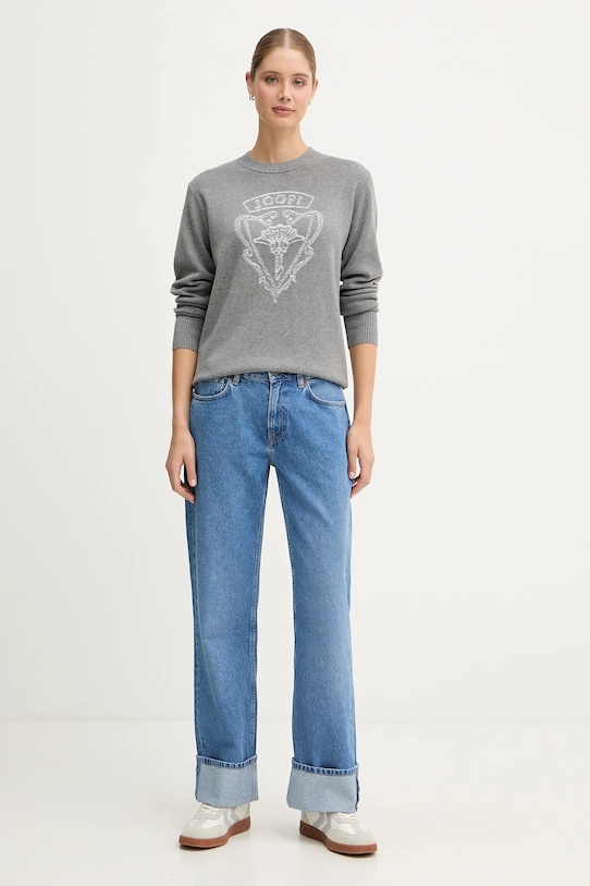 Joop! sweter z domieszką jedwabiu 30048477 szary AW25