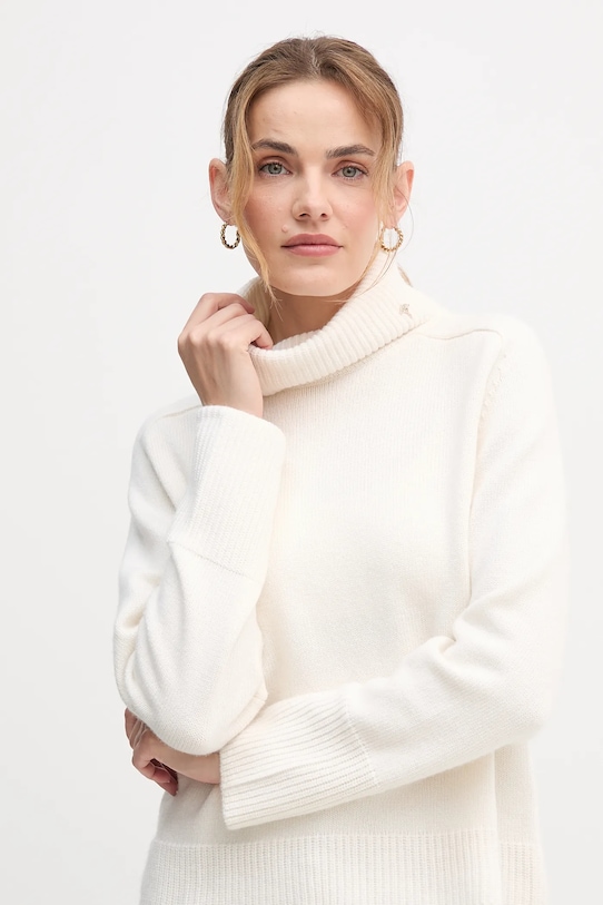 Joop! sweter z dodatkiem wełny beżowy 30049417