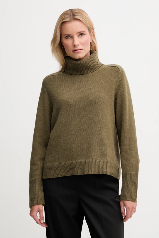 Joop! sweter z dodatkiem wełny średniej grubości zielony 30049417