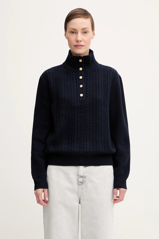 A.P.C. sweter wełniany Pull Thea wełna granatowy WVBCZ.F23426