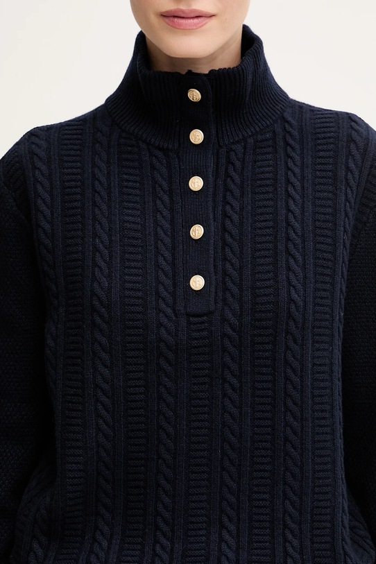 A.P.C. sweter wełniany Pull Thea granatowy WVBCZ.F23426