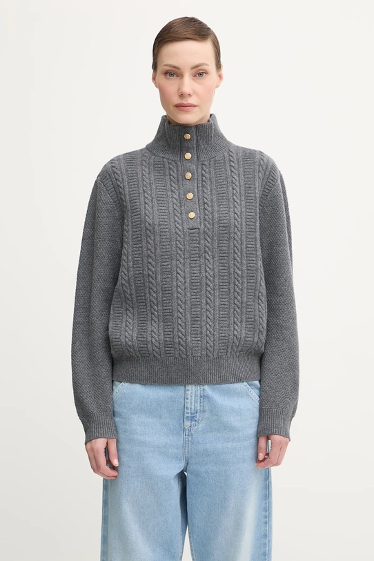 A.P.C. sweter wełniany Pull Thea wełna szary WVBCZ.F23426