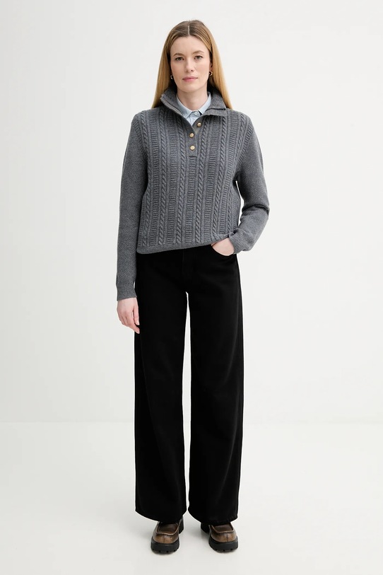 Vlněný svetr A.P.C. Pull Thea WVBCZ.F23426 šedá AW25