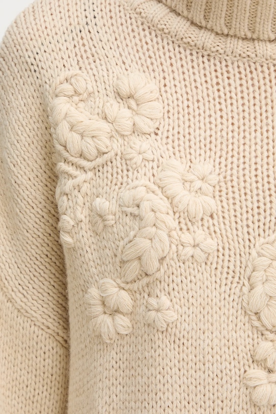 Marciano Guess sweter z dodatkiem wełny AHLAM 5BGR28.5895Z beżowy