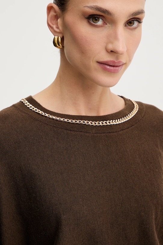 Marciano Guess sweter z dodatkiem wełny ABEL brązowy 5BGR02.5782Z