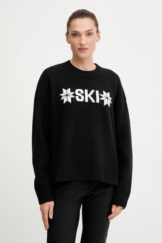 Helly Hansen sweter z dodatkiem wełny BLISS okrągły czarny 54604