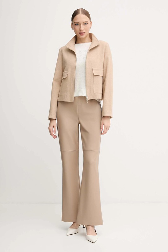 Gaudi sweter z dodatkiem wełny 521BD53009 beżowy AW25