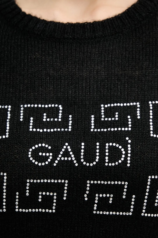 Gaudi sweter z dodatkiem wełny 521BD53009 czarny