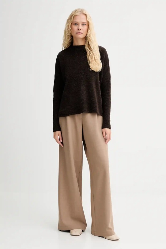 Sessun sweter z wełną 24109009 brązowy AW25