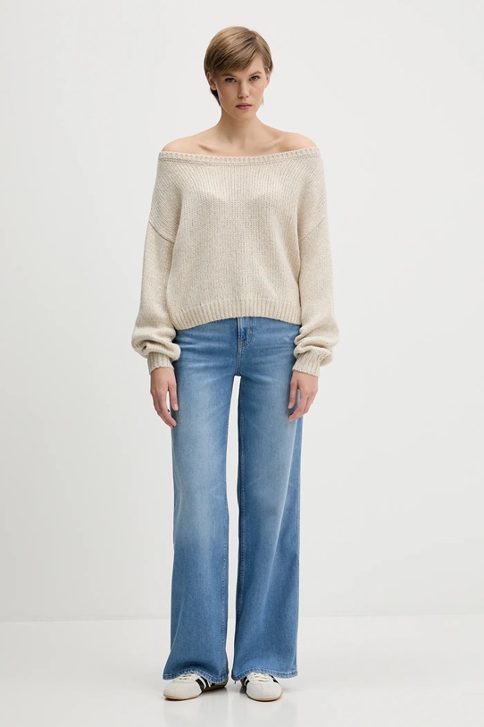 Hollister Co. sweter KI350.5072.145 beżowy AW25
