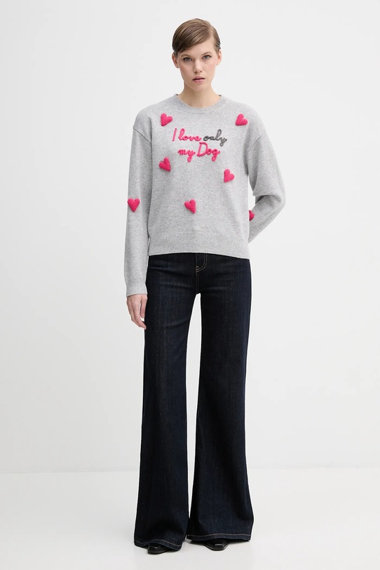 MC2 Saint Barth sweter z dodatkiem wełny LOUI004 szary AW25