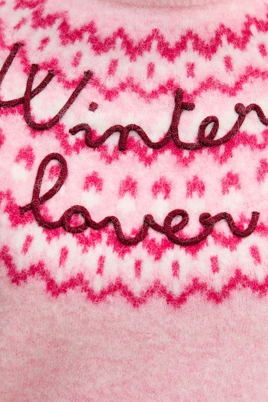 MC2 Saint Barth sweter z dodatkiem wełny z alpaki QUE0031 różowy