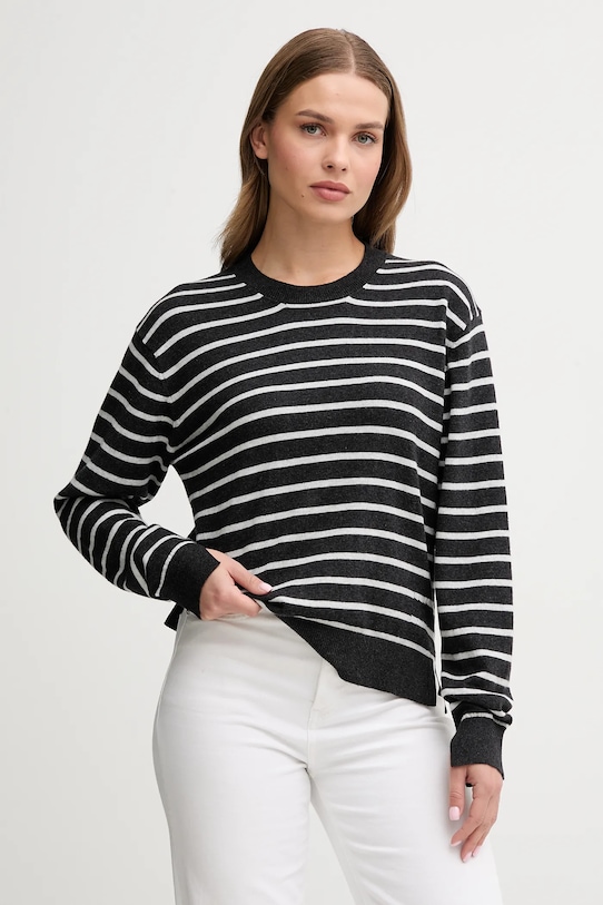 Pepe Jeans sweter z domieszką kaszmiru okrągły czarny PL7000003