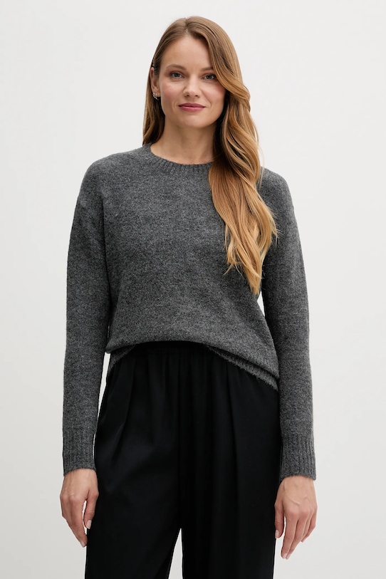 Pepe Jeans sweter z domieszką wełny okrągły szary PL7000031