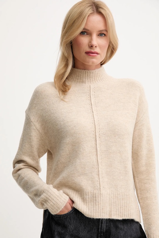 Pepe Jeans sweter z domieszką wełny beżowy PL7000032