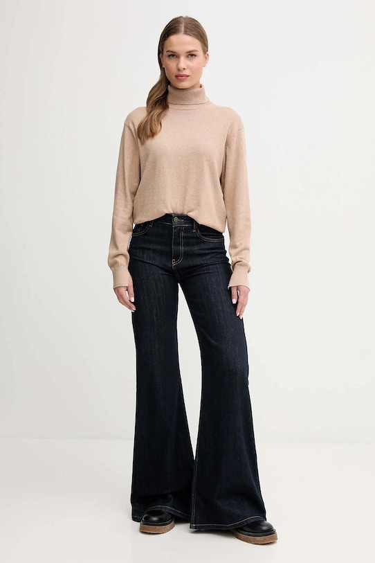 Pepe Jeans sweter z domieszką kaszmiru PL7000036 beżowy AW25