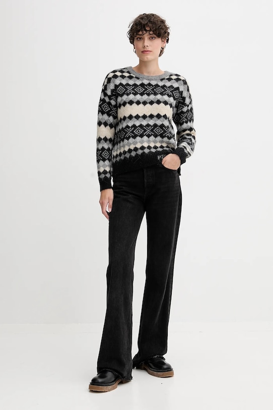 Pepe Jeans sweter z dodatkiem wełny PL7000039 szary AW25
