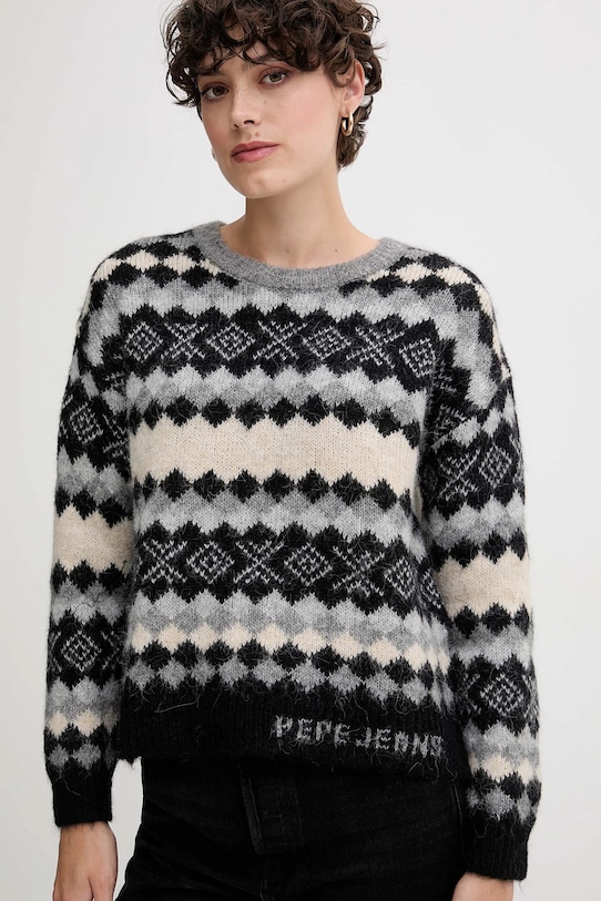 Pepe Jeans sweter z dodatkiem wełny szary PL7000039