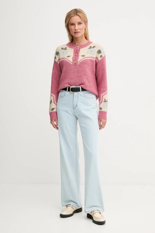 Свитер с добавлением шерсти Pepe Jeans PL7000041 розовый AW25