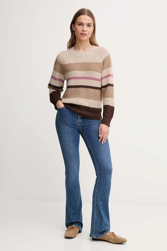 Pepe Jeans pulover din amestec de lână PL7000046 bej AW25