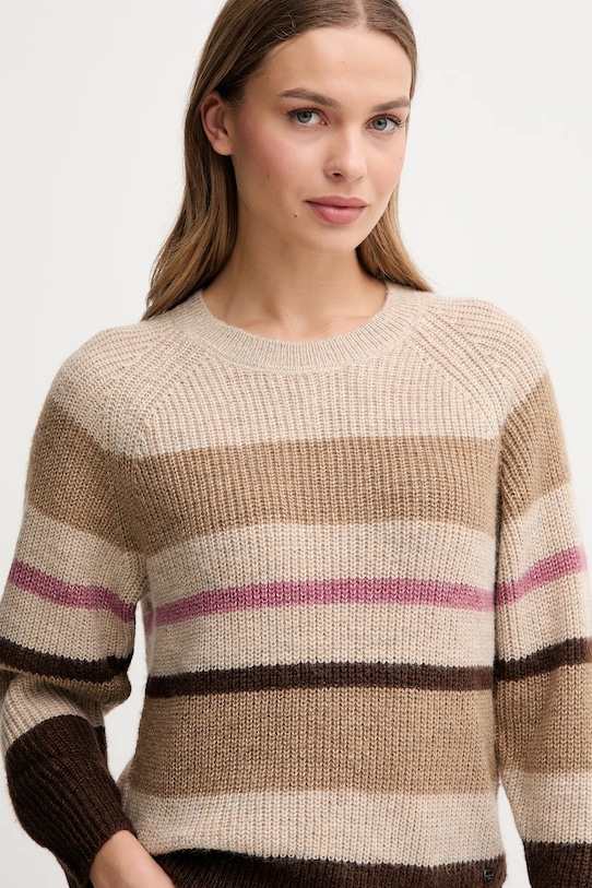 Pepe Jeans pulover din amestec de lână bej PL7000046
