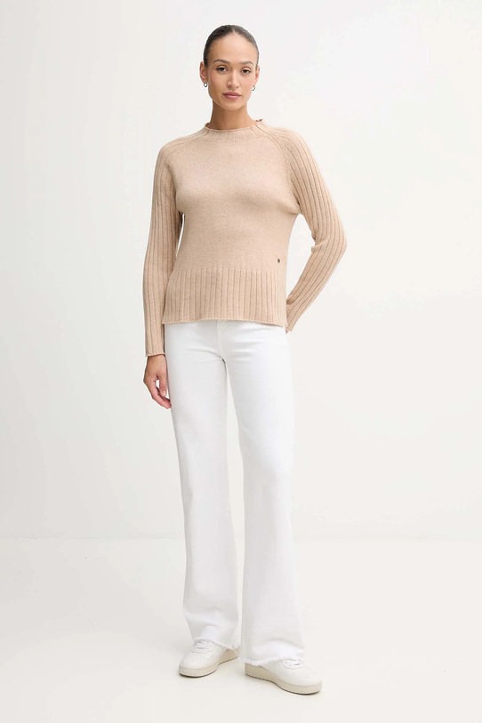 Pepe Jeans sweter z dodatkiem wełny PL7000056 beżowy AW25
