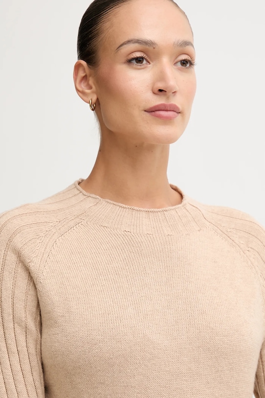 Pepe Jeans sweter z dodatkiem wełny beżowy PL7000056