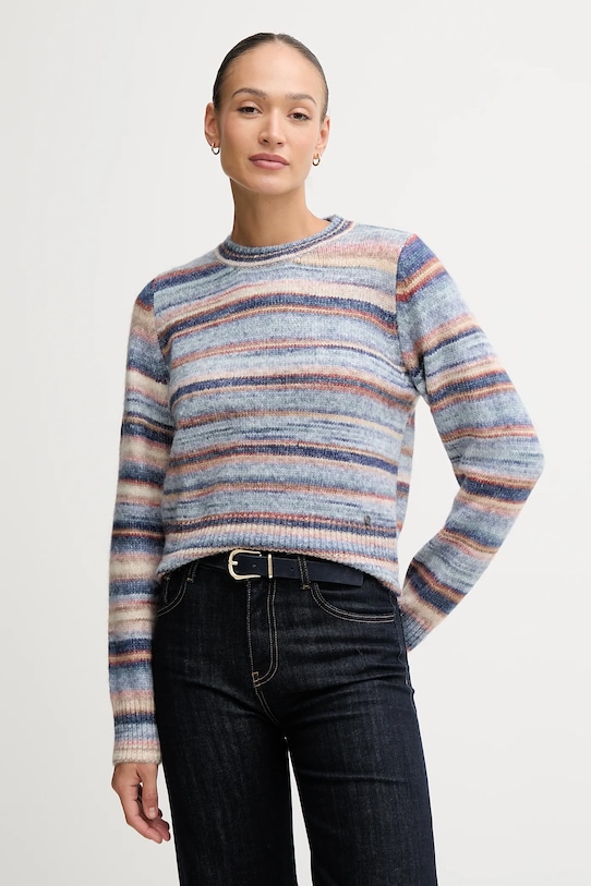 Pepe Jeans sweter z domieszką wełny okrągły niebieski PL7000057