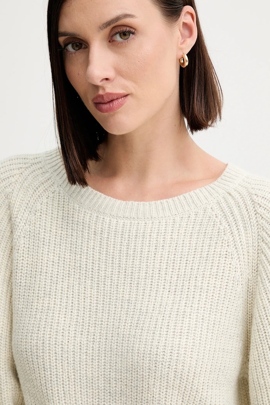 Twinset sweter z domieszką wełny beżowy 252AP3240