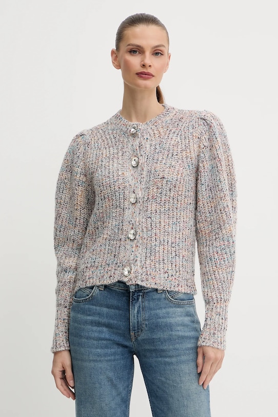 Twinset kardigan z domieszką wełny z domieszką wełny szary 252AP3060