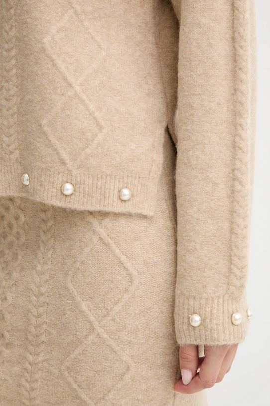 Twinset sweter z domieszką wełny 252AP3043 beżowy