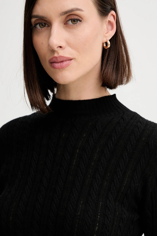 Twinset sweter z wełną czarny 252TP3321