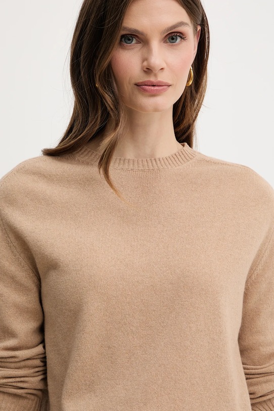 Twinset sweter wełniany beżowy 252TP3495