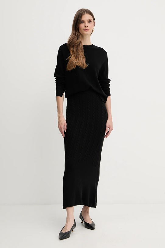 Twinset sweter wełniany 252TP3495 czarny AW25