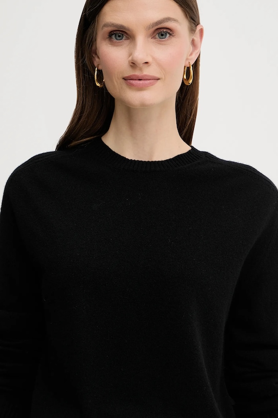 Twinset sweter wełniany czarny 252TP3495