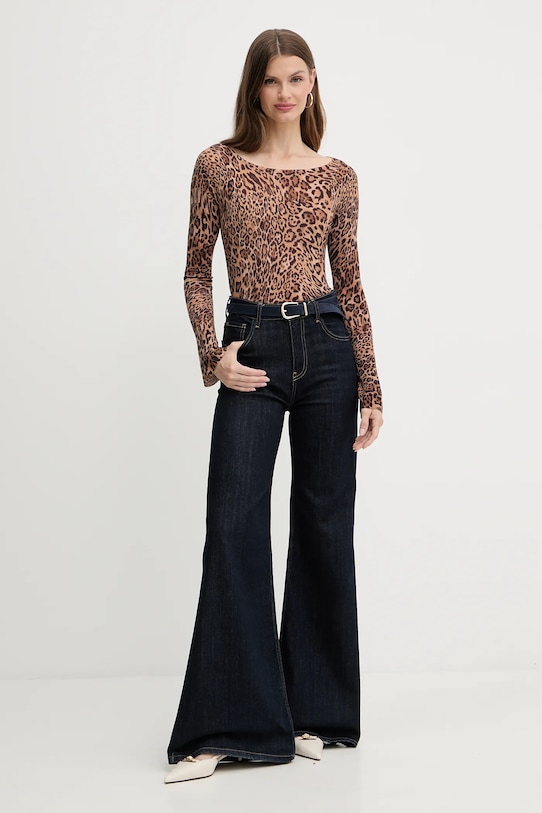 Μάλλινο πουλόβερ Twinset 252TP3600 καφέ AW25