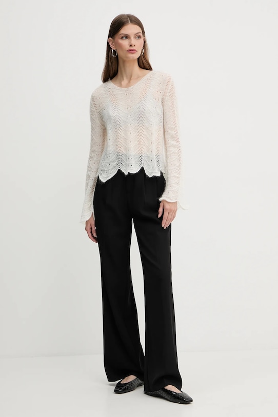 Twinset pulover de lână 252TP3524 bej AW25