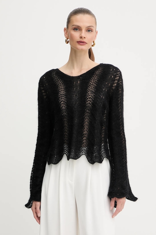 Twinset pulover de lână subtiri negru 252TP3524