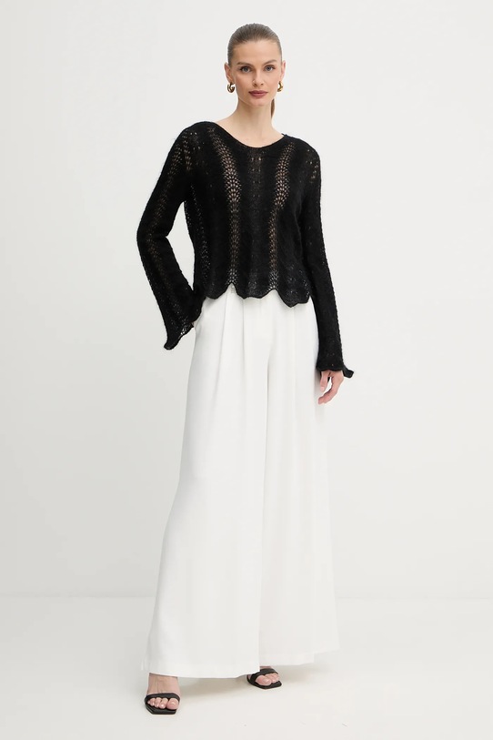 Twinset gyapjú pulóver 252TP3524 fekete AW25