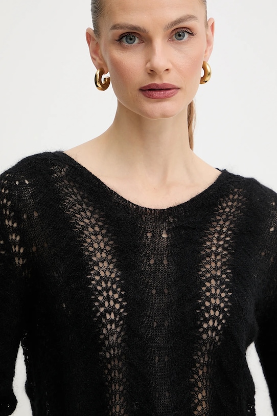 Twinset pulover de lână negru 252TP3524