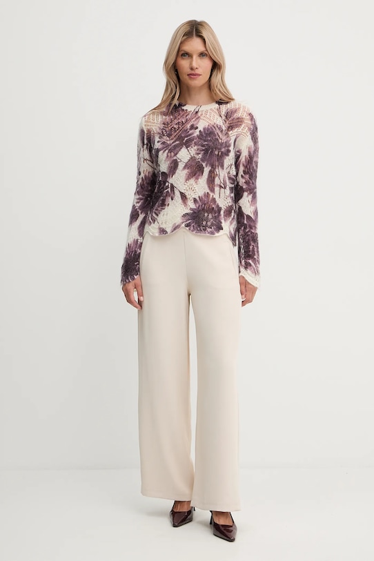 Twinset sweter wełniany 252TP3590 beżowy AW25