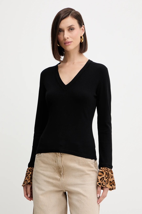 Twinset maglione scollo a V nero 252TP3154